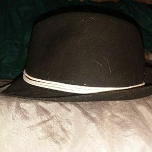 Black and white fedora